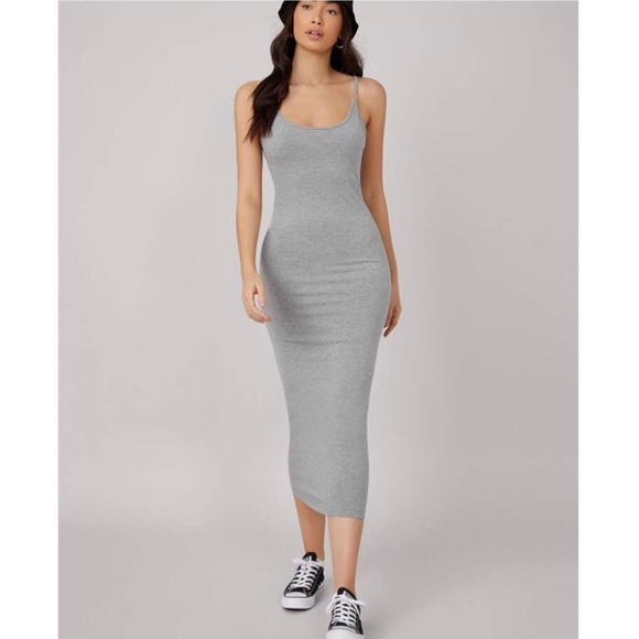 Basic dress tank long gray white maxi women - Picture 7 of 13